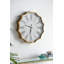 Horloge murale vintage à chiffres romains avec bordure dorée (23,5 x 2,5 x 23,5 po) | Idée cadeau
