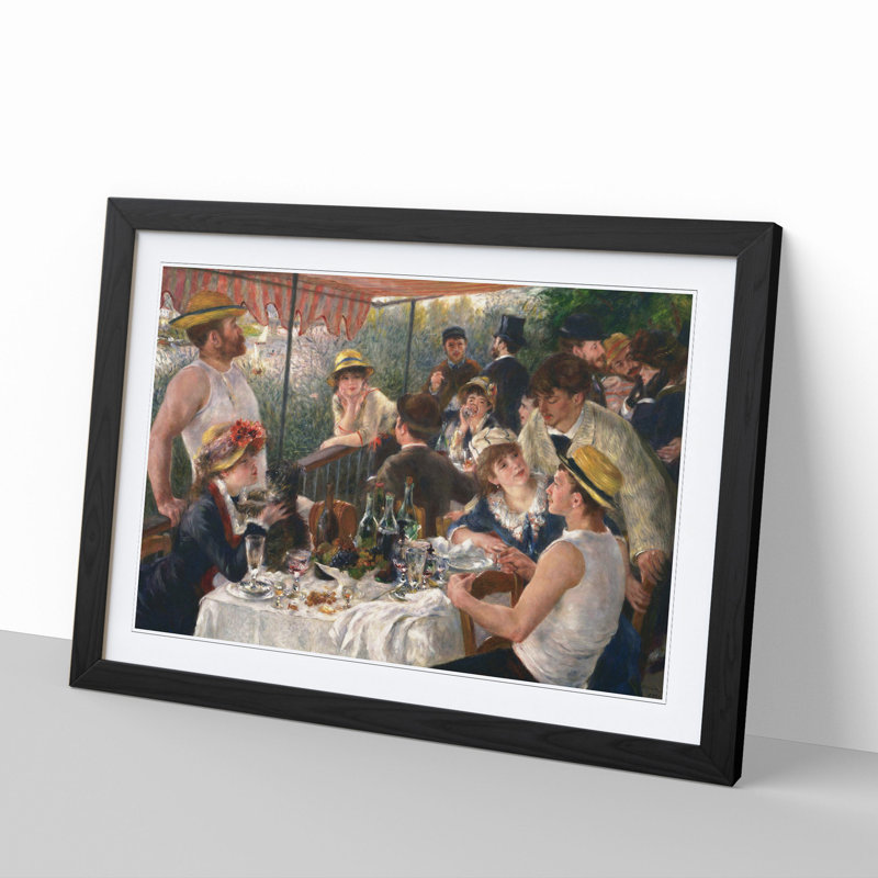 Luncheon of the Boating Party by Pierre-Auguste Renoir - Picture Frame Painting, 36cm H x 48cm W x 2cm D, Black Framed
