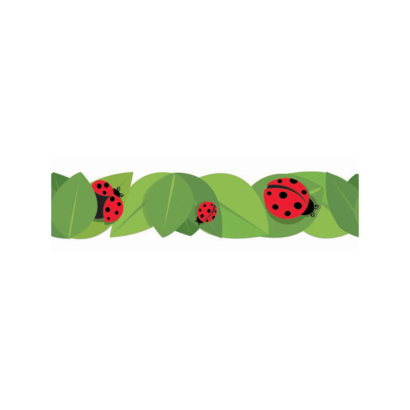 Bordure décorative très large coccinelles