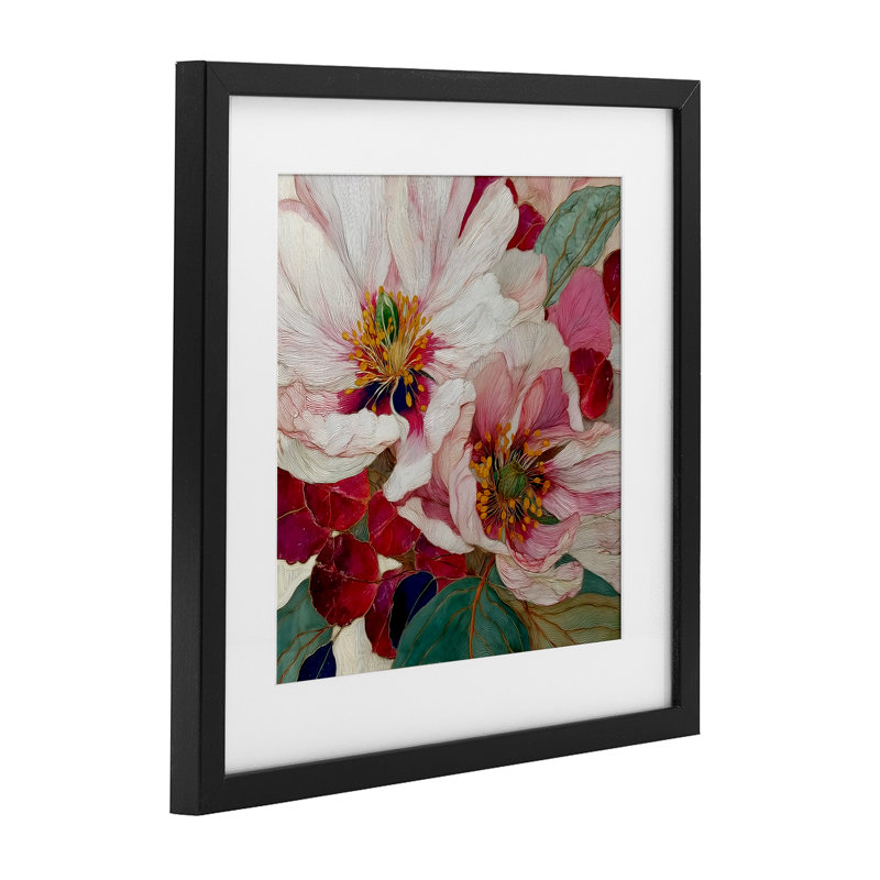 «Cimarron Flowers Ornate», reproduction encadrée sous verre, conception par Annabelle Hall, H 13 po x l 13 po