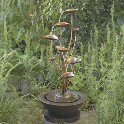 Fontaine de table d’extérieur Lotus en résine Acqua Di loto Lotus