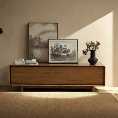 Meuble télé rétro en bois massif simple