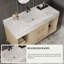 Ensemble de meuble-lavabo mural simple flottant 39,4 "avec plateau en pierre frittée et 2 tiroirs-1621705148