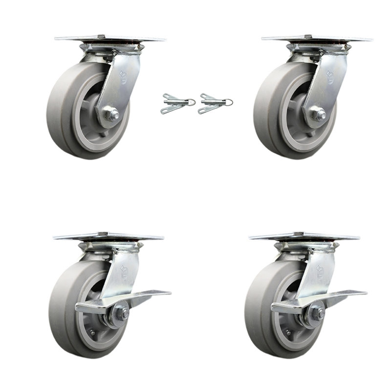 4-Piece Thermoplastic Rubber Caster Set