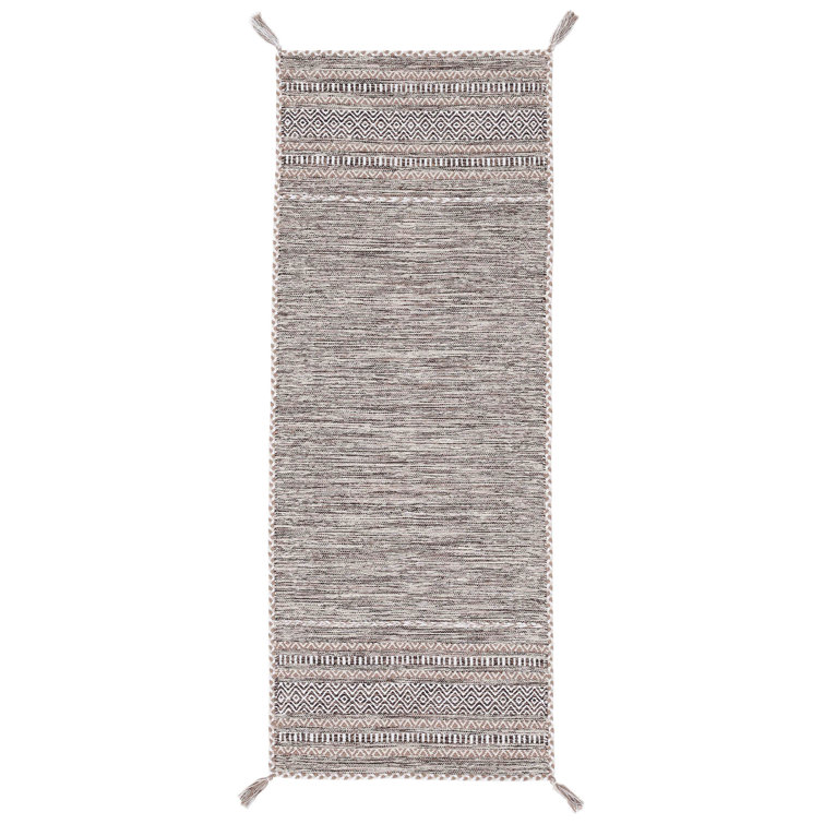 Azizi Striped Hand Woven Cotton Beige Rug