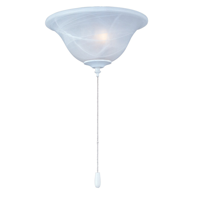 Ensemble d’éclairage pour ventilateur de plafond 2 lumières bol Royster, Blanc mat