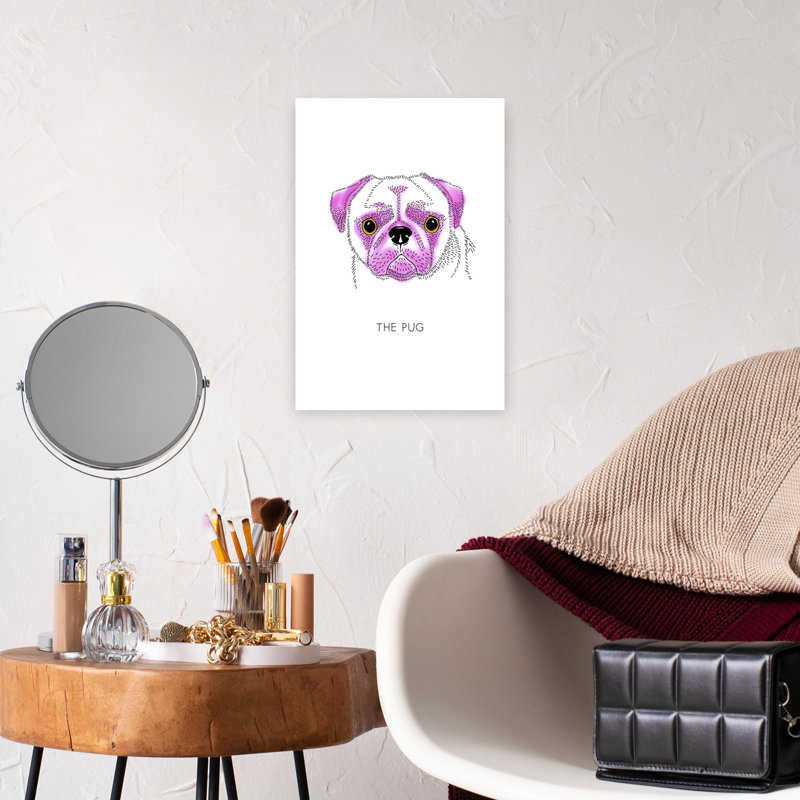 Contemporary Art Contemporary Minimalist Dog Animal Portrait Wall Art by Alexandra Weise - Wrapped Canvas Print