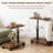 Adjustable TV Tray Side Table 360°Swivel Rolling, Rustic Brown