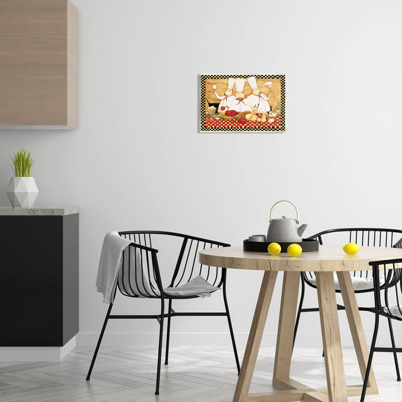 Art rétro sur toile de cuisine à carreaux par Dan Dipaolo, H 10 po x l 15 po x P 0,5 po, Bois