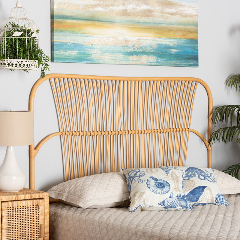 Natural Rattan Queen Size Wall-Mount Headboard