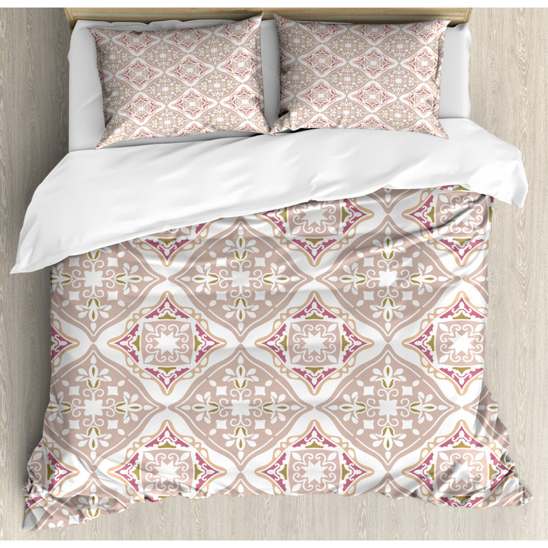 Moroccan Eclectic Polyester Geometric Shapes Duvet Cover