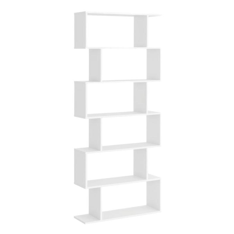 Tabitha 192cm H x 80cm W Geometric Bookcase, White