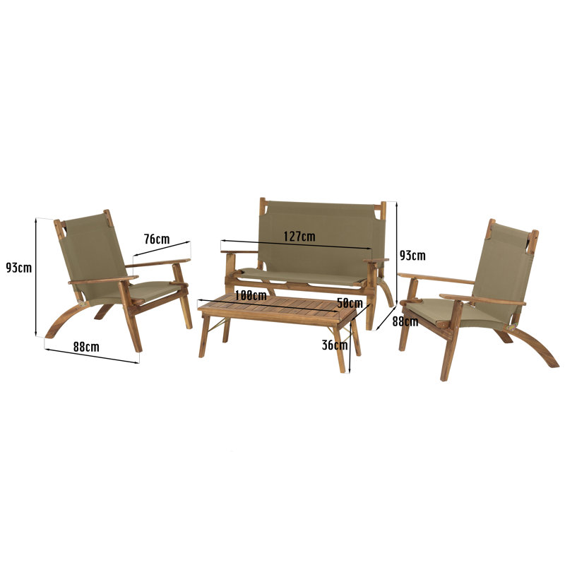 Roan Folding Coffee Table, 93" H x 127" L x 88" D