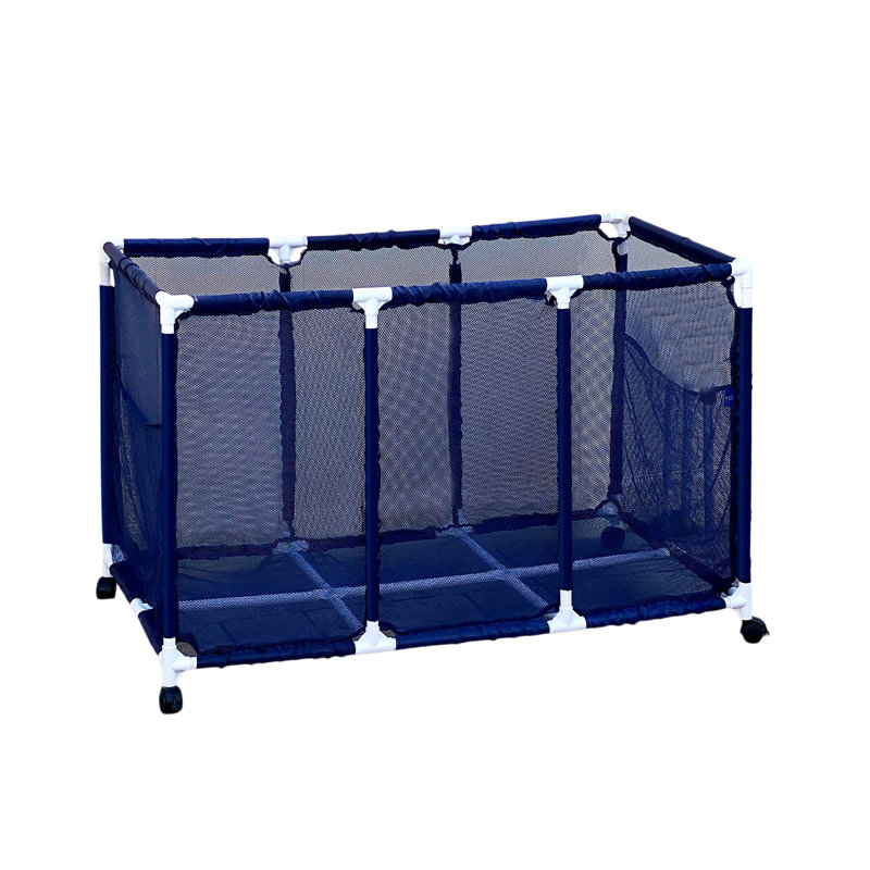 Essentially Yours 46'' W 0 Gallons Water Resistant Plastic Deck Box with Wheels, Blue/White