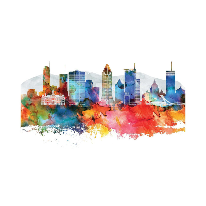 Montreal Skyline - Wrapped Canvas Painting, 152.5 cm H x 101.5 cm W