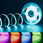 24V COB LED Strip, RGB with 576 LEDs/Meter, 14W/Meter, DC Connector included, IP20