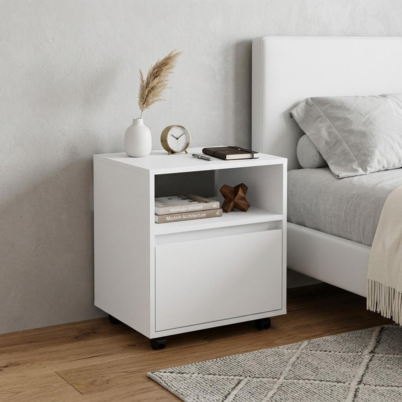  Table de chevet 1 tiroir Briarview, Blanc