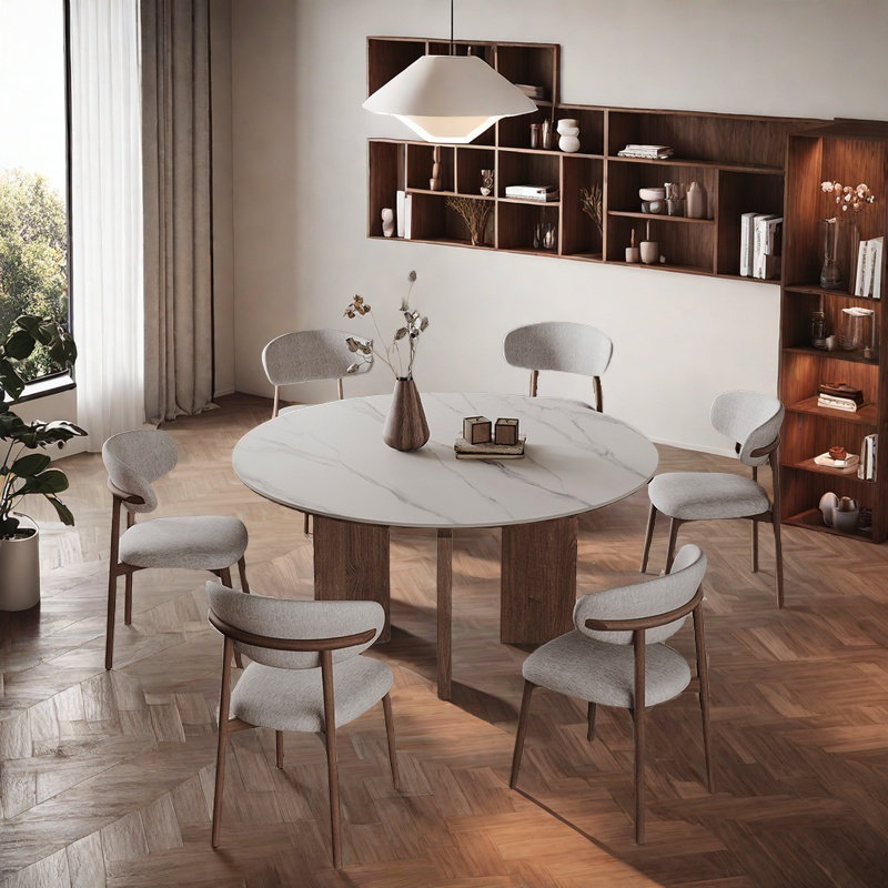 Ensembles de table de salle à manger élégants et durables en bois d'ardoise., H 29,53 po x L 47,24 po x l 47,24 po