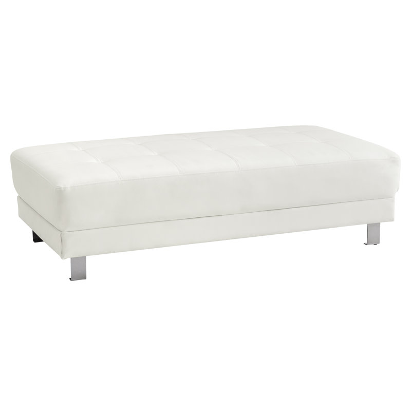 Repose-pieds Mraz F5FD09ADB9AD43C8AC42AA4873068E11 Milan, Similicuir blanc brillant