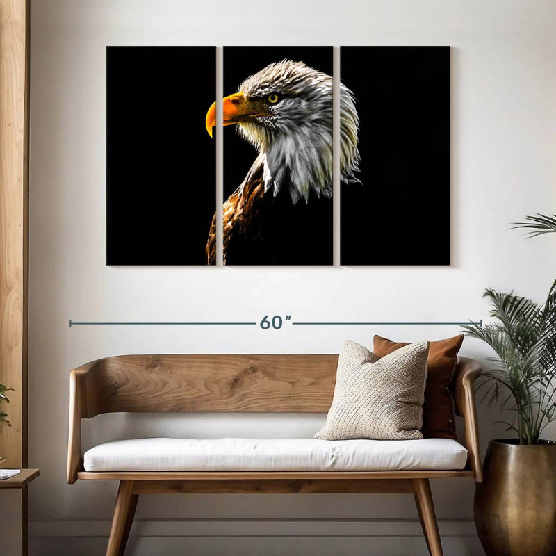Ronce près d'un aigle à tête blanche, H 32 po x l 50 po