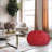 3ft Faux Fur Bean Bag Chair for Adults &amp; Kids – Cozy Easy-Clean | Red | Round-1665085663