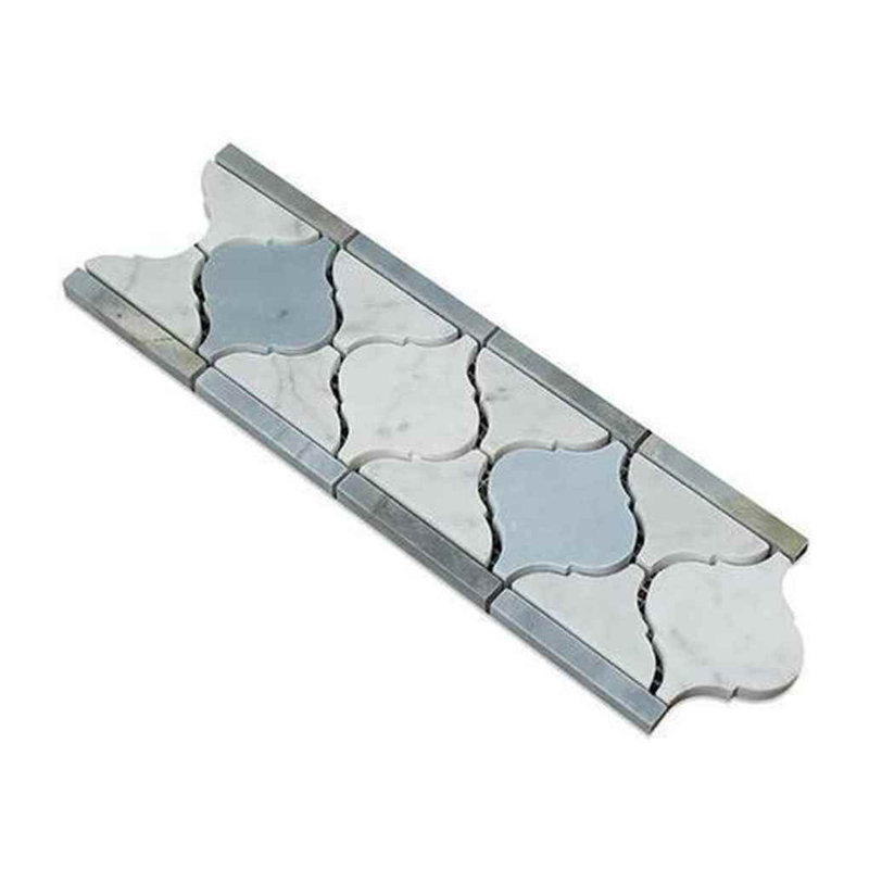 Blanc Carrara, Bleu / gris adouci