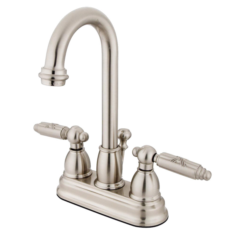 Kingston Brass Vintage Two-Handle 3-Hole Deck Mount 4" Centerset Bathroom Faucet with Plastic Pop-Up, Oil Rubbed Bronze