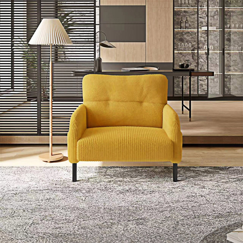 Fauteuil rembourré, Jaune