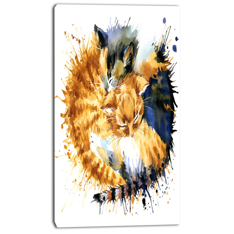 « jolie chat graphic illustration », reproduction d’art sur toile tendue, H 32 po x l 16 po x P 1 po