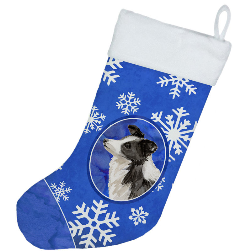 Chaussette de noël winter flocons de noël, Border collie