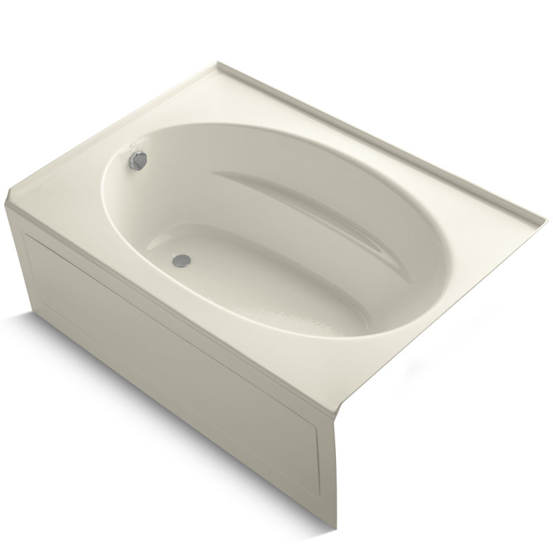 Windward 60" x 42" Alcove/Tile In Soaking Acrylic Bathtub, Almond, Left