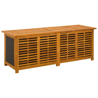 Boîte de rangement pour le jardin vidaXL 243 L en bois d'acacia massif noir