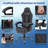 Gaming Chair with Headrest, Lumbar Support, Linkage Armrests, Reclining Backrest