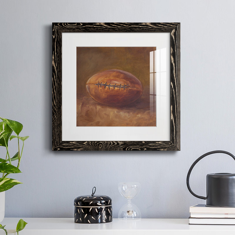 «Rustic Sports IV», reproduction encadrée de qualité supérieure - prête à être accrochée, Papier encadré noir vieilli, Blanc