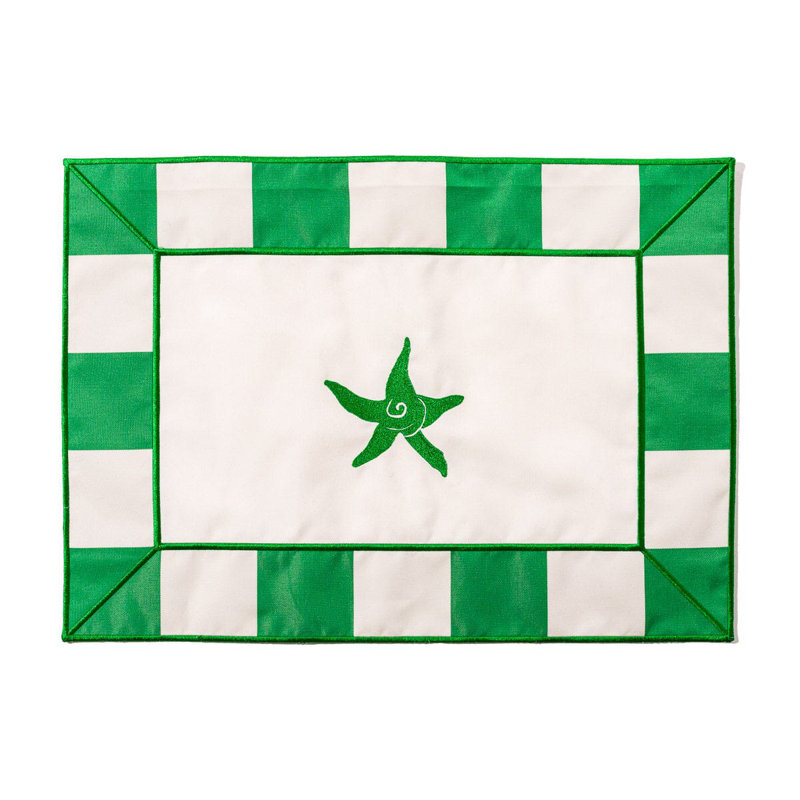 Napperon, Vert/blanc