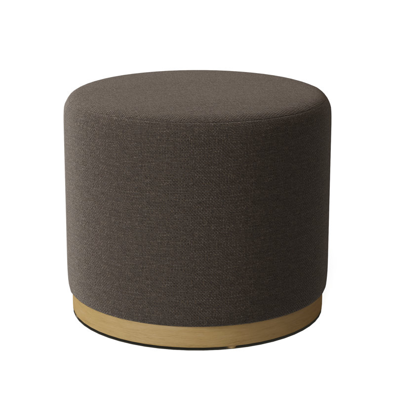 Corbin 18.5" Wide Round Standard Ottoman, Putty (3152 65), Hazelnut