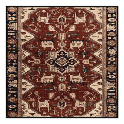 Machine Washable Persian Black Area Rug