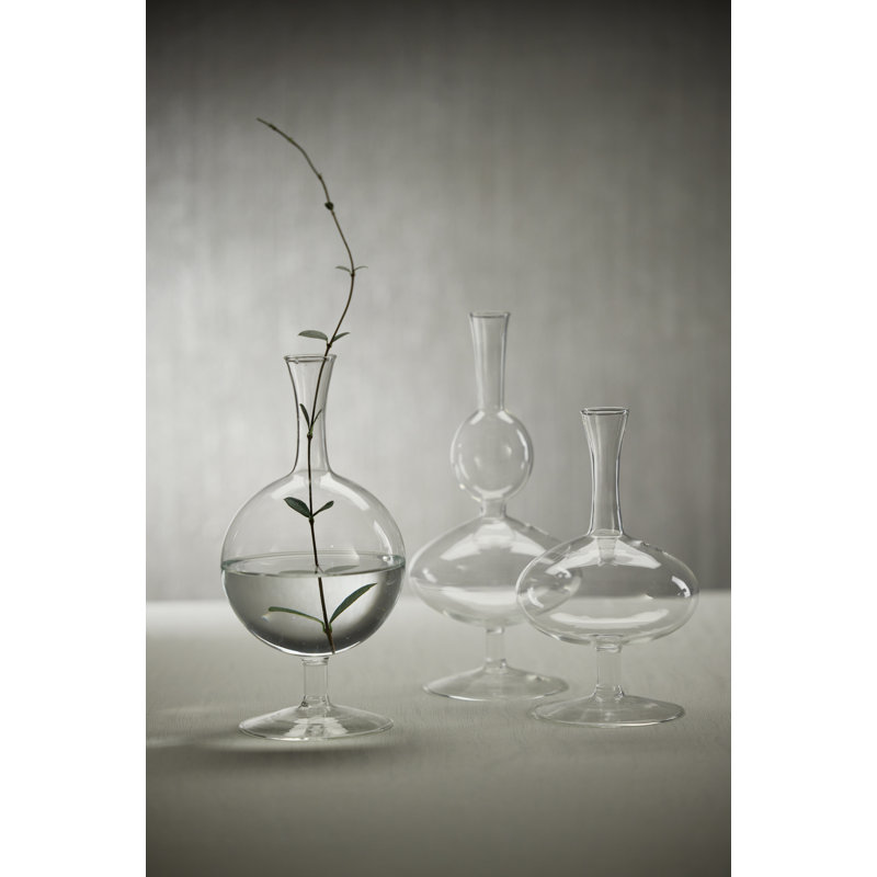 Clear Glass Sphere Design Table Vase Set