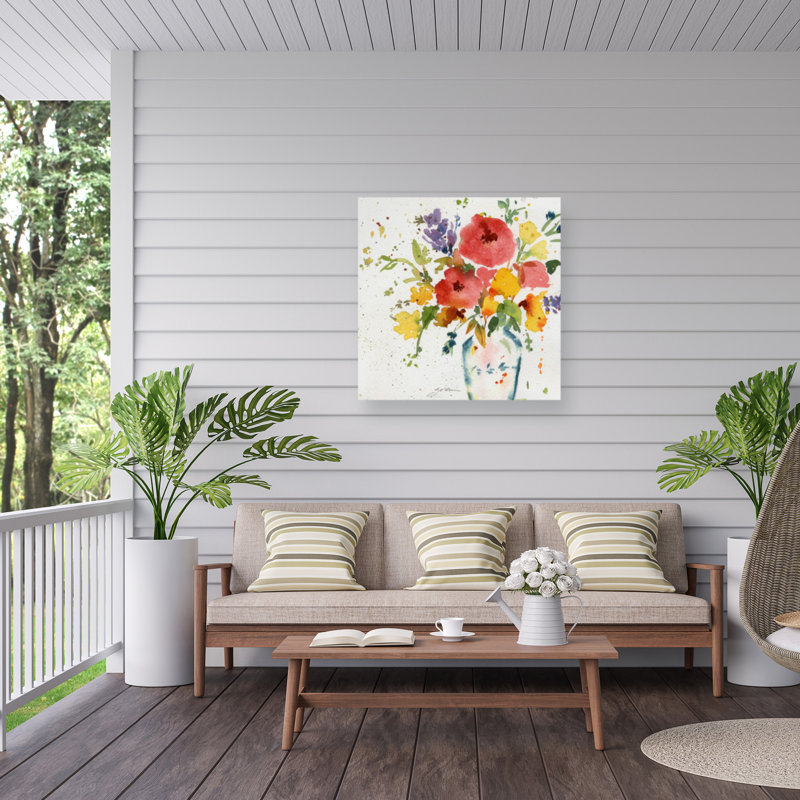 All-Weather Canvas Plants & Flowers Wall Decor, 14" W x 14" H