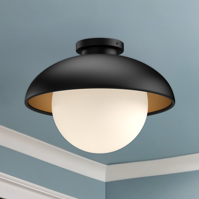 Alessia Flush Mount, Matte Black, 11.125" H x 16" W x 16" D