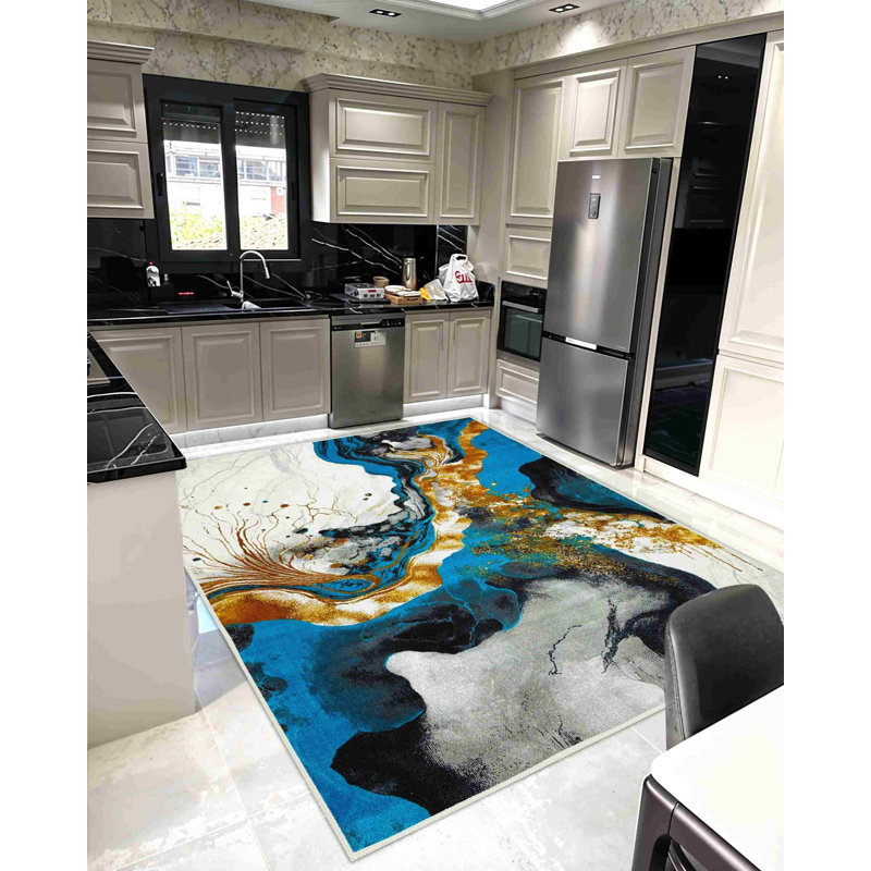 Tapis Carleen 1111 - turquoise, Rectangle 7 pi 10,5 po x 10 pi 10 po