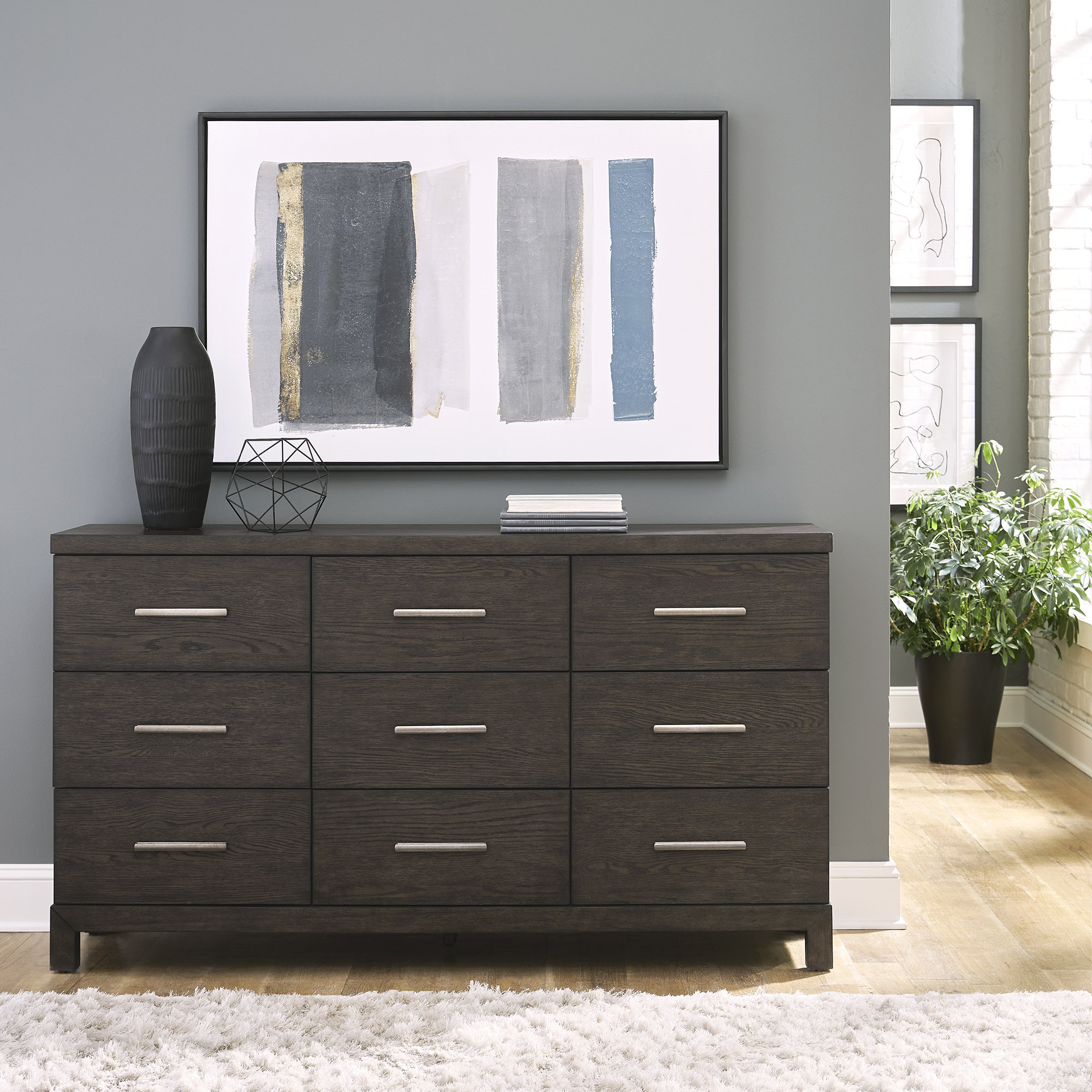 Hadari Tall Chest of Drawers Modern 6 Drawer Dresser White Chest of Drawers for Bedroom Wood Corrigan Studio