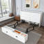 Lit escamotable double avec tiroirs de rangement et station de charge, lit escamotable sans armoire-534563917