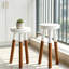 Ensemble de support à plante et tabouret d'appoint en bois Modern Modern