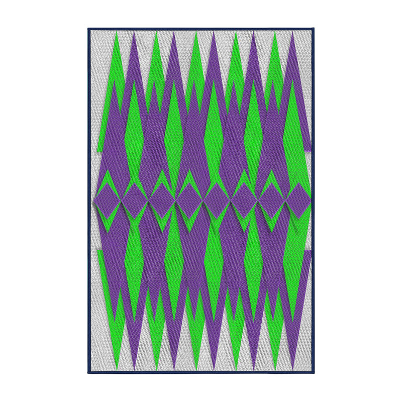 Tapis mauve à motif géométrique Knowle, Rectangle 5 pi x 7 pi