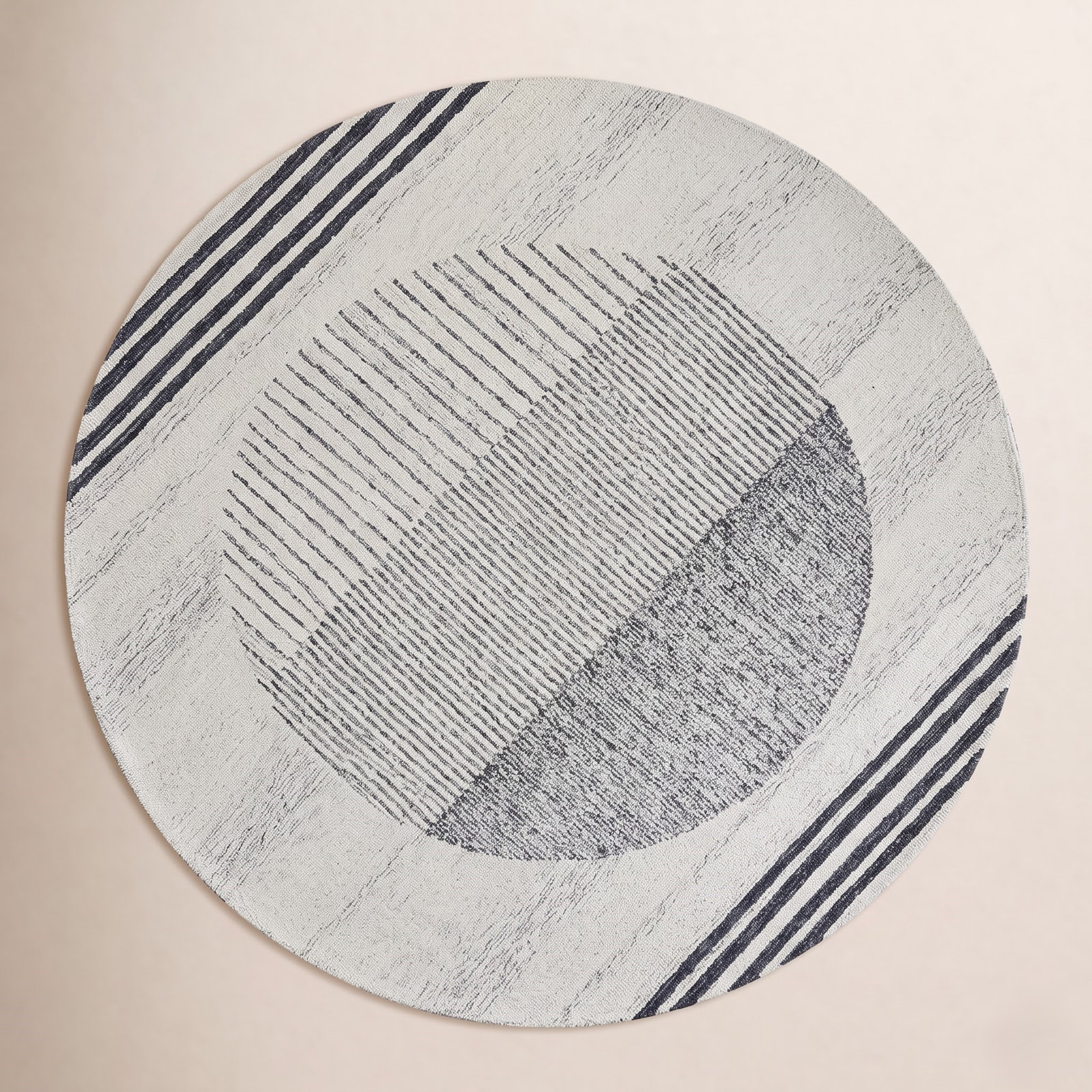 Uptown Hand-Tufted Geometric Rug, Round 8'
