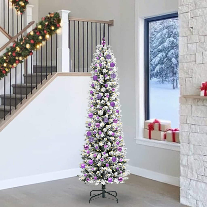 Artificial Christmas Tree with 300 LEDs, 7.87' H, Purple