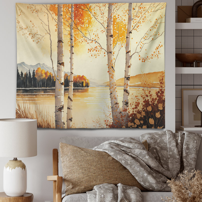 Lilath - Tapisserie murale paysage forêt, H 50 po x l 60 po