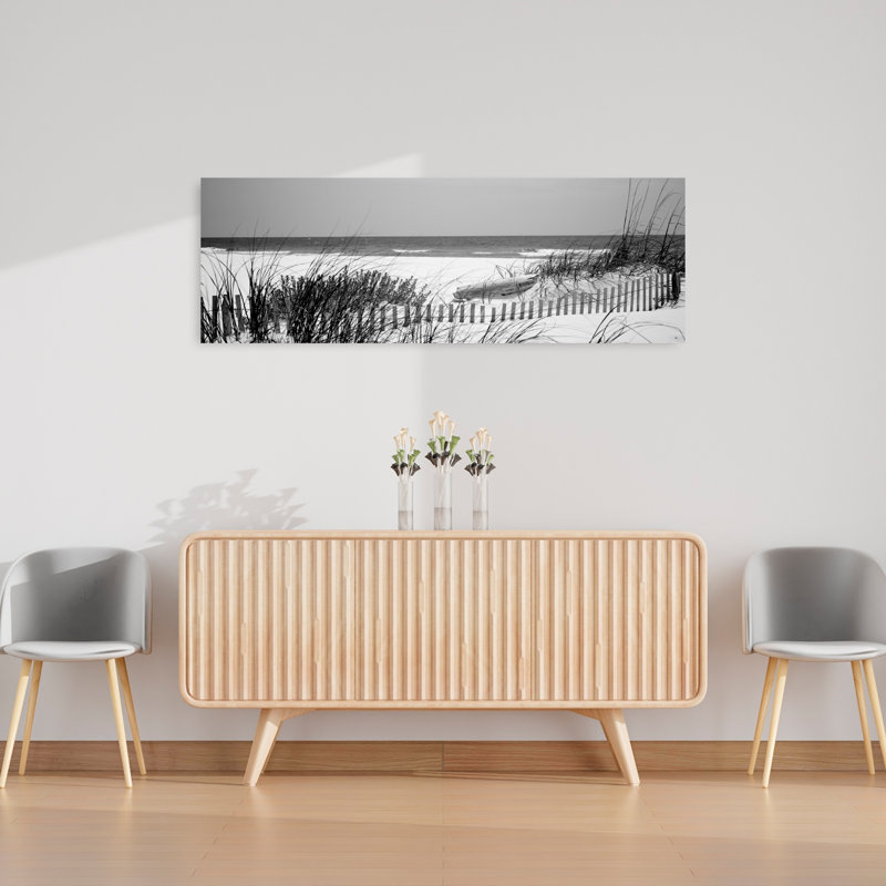 Fence on the beach Bon Secour National Wildlife Refuge Gulf of Mexico Bon Secour Baldwin County Alabama USA 1 Piece Wrapped Canvas Panoramic Wall Art