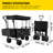 VEVOR Extra Large Collapsible Garden Cart with Removable Canopy in Red Colour-101231246